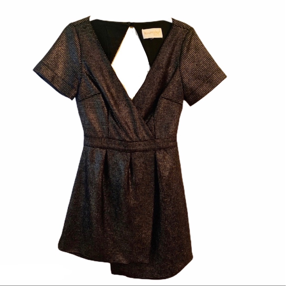 Keepsake | Gold Cap Sleeve Open Back Dress